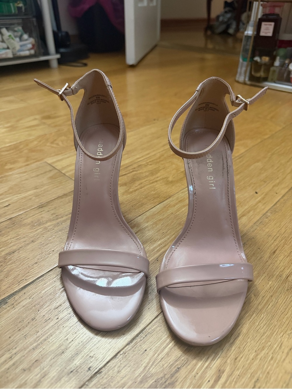 Madden Girl Blush Patent Ankle-Strap Heels